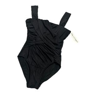 Miraclesuit One-piece Swimsuit Size 8 Ruched Slimming Wide Strap Underwire Cute